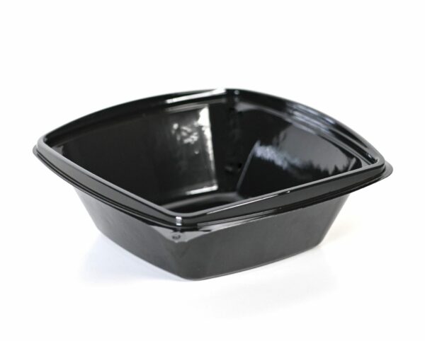 Black Food Container with Flat Lid 1000 ml. | Intertan S.A.
