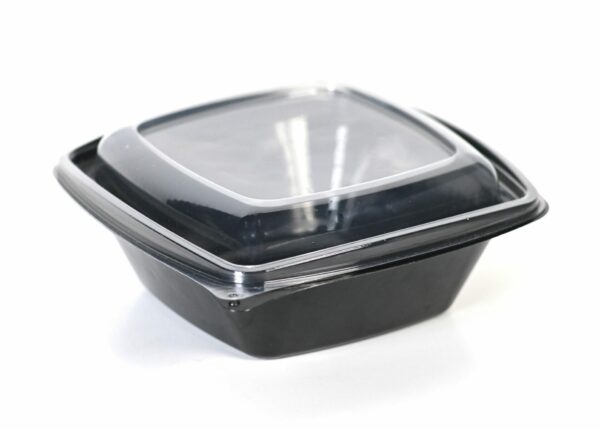 PET SQUARE BLACK FOOD CONTAINER 1000cc (18,5x18,5x5,5) 8X50pcs | Intertan S.A.