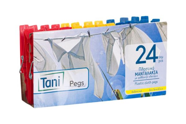 Tani Wäschenklammer aus Kunststoff mit galvanizierten Fendern 30 x 24 Stk. | Intertan S.A.