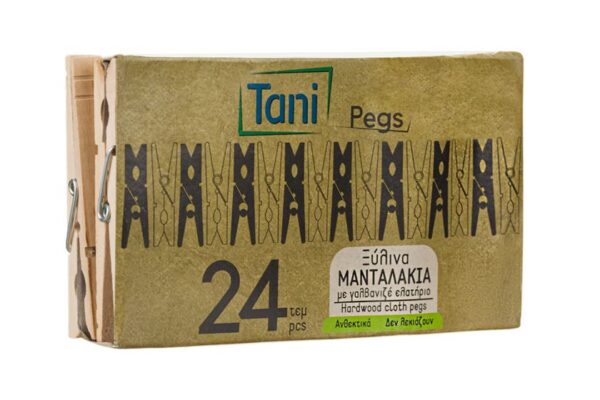 Tani Wäschenklammern aus Holz 30 x 24 Stk. | Intertan S.A.