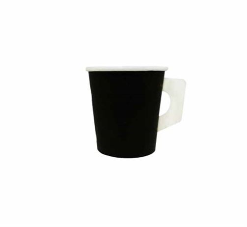 Paper Cup Single Wall 4oz Black with Handle | Intertan S.A.