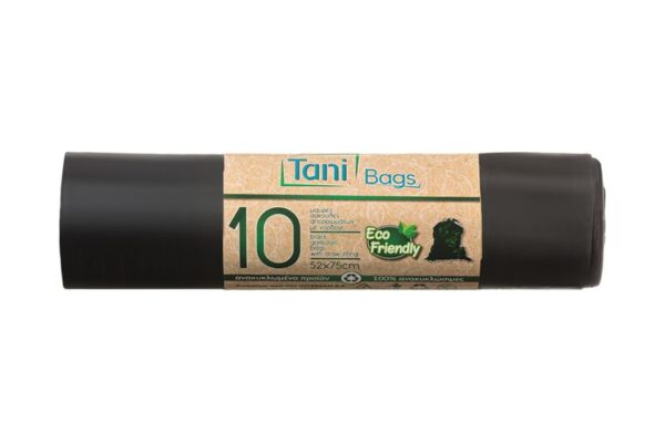 Black Garbage bags with drawstring on a roll 52x75cm | Intertan S.A.