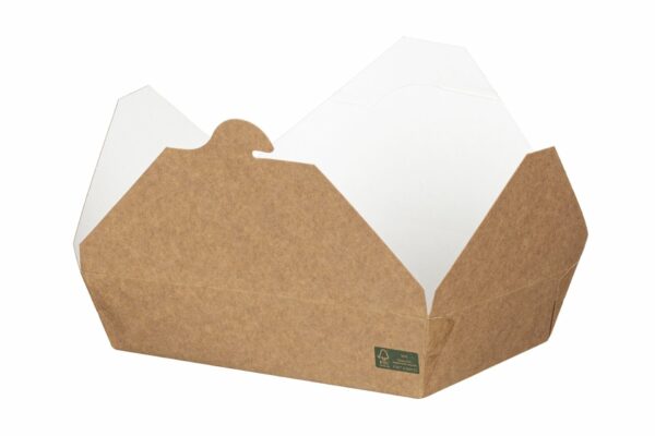 Παρ/μο Kraft FSC® Σκεύος Φαγητού - Φάκελος 1500 ml. Λευκό Εσωτερικό 15,1x12x4cm. | ΙΝΤΕΡΤΑΝ Α.Ε.