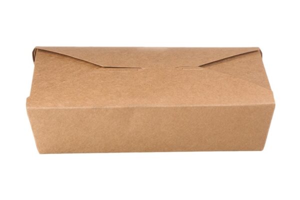 RECTANGULAR KRAFT FOOD BOX FOLDER (19,5x14x4,8) 1500ml 4x50pcs. | Intertan S.A.