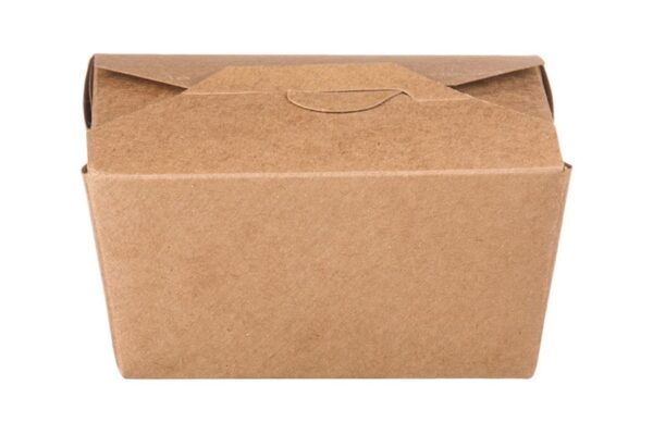 Kraft Paper Food Boxes Folder-Shaped 3000ml | Intertan S.A.