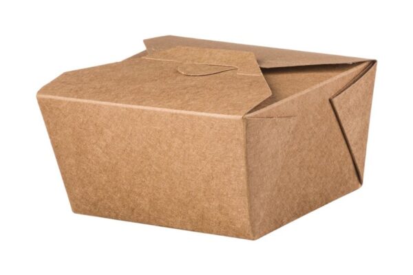 Kraft Paper Food Boxes Folder-Shaped 3000ml | Intertan S.A.