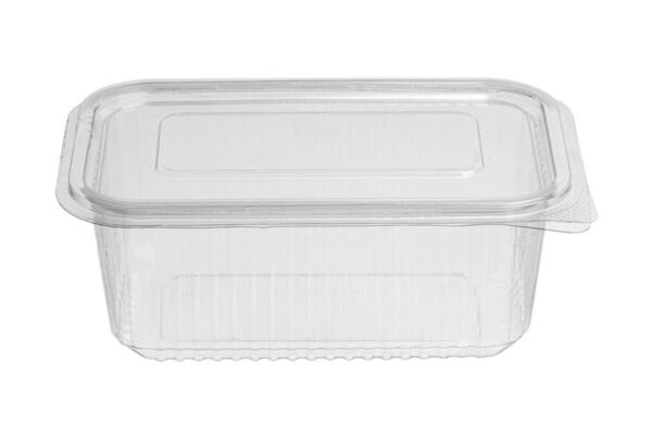 PET Rectangular Food Containers 1000 ml with Hinged Flat Lid | Intertan S.A.