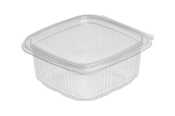 Premium PET Rectangular Container 1250 ml. with Hinged Lid | Intertan S.A.