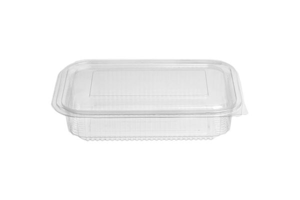 PET Rectangular Container 1250 ml with Hinged Flat Lid | Intertan S.A.