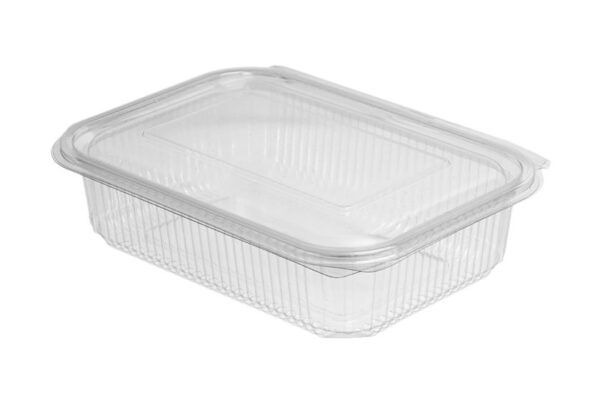 PET Rectangular Food Containers 1500 ml with Hinged Flat Lid | Intertan S.A.