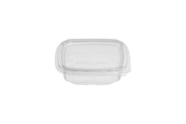 PET Rectangular Food Container 150 ml with Hinged Flat Lid | Intertan S.A.