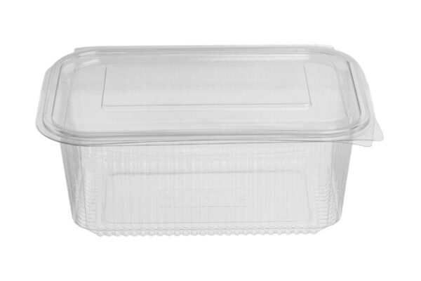 Premium PET Rectangular Container 2000 ml. with Hinged Lid | Intertan S.A.