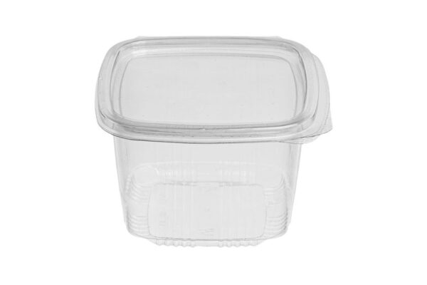 Rectangular Food Container 375 ml with Hinged Flat Lid | Intertan S.A.