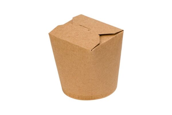 KRAFT NOODLE BOX ROUNDBASED FOOD CONTAINER 26oz (10,5x8,5x9,5) 10X50pcs. | Intertan S.A.