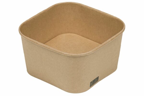 Square Kraft Paper Food Containers FSC® 1410 ml | Intertan S.A.