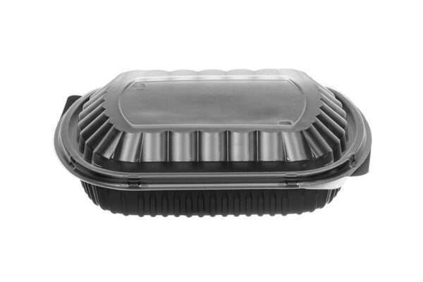 PP Ripple Oval Food Container N.129 M/W with Lid 1200 ml - 1 compartment | Intertan S.A.