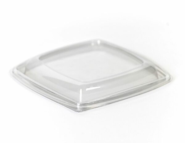 Transparent Flat PET Lid for Square PET Cups 750-1000 ml. | Intertan S.A.