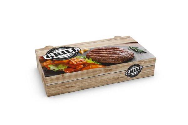Food Boxes with Metalised PET T22 (23x12.2x4.5) GRILL DESIGN 10KG | Intertan S.A.