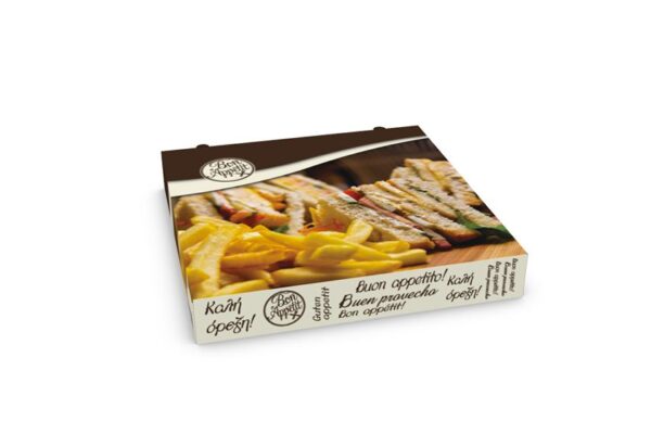 Food Boxes BON APPETIT with Metalised PET Coating (T26) 26x26x4cm | Intertan S.A.