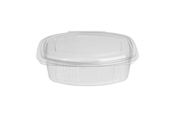 PET Oval Container 1000 ml. with Hinged Flat Lid | Intertan S.A.
