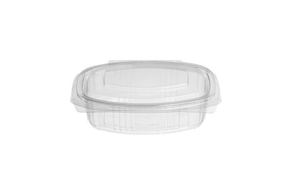 PET Oval Container 375 ml. with Hinged Flat Lid | Intertan S.A.