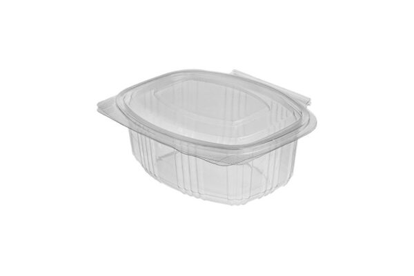 PET Oval Container 500 ml. with Hinged Flat Lid | Intertan S.A.