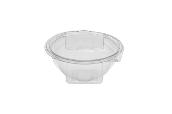 Transparent Round PET Container 500 ml with Hinged Lid | Intertan S.A.