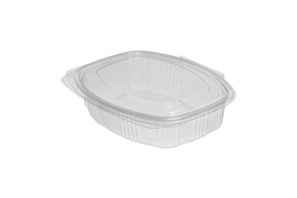 PET Oval Container 750 ml. with Hinged Flat Lid | Intertan S.A.