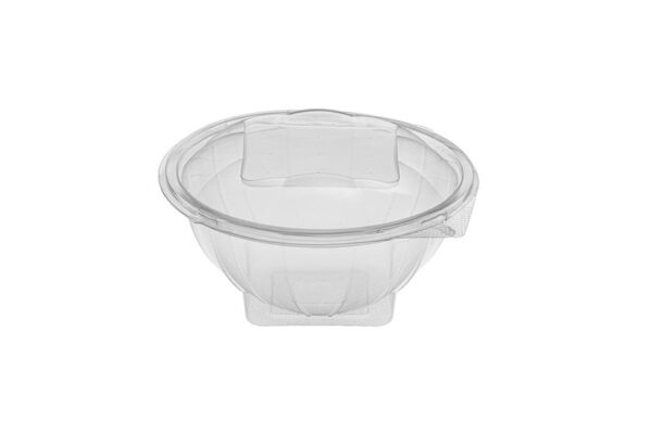 PET TRANSPARENT FOOD CONTAINER 750cc ROUND HINGED LID 3X100pcs. | Intertan S.A.