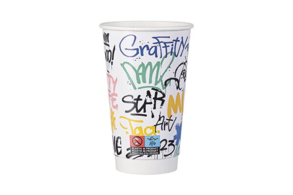 Paper Cup Double Wall 16 oz Graffiti Design | Intertan S.A.