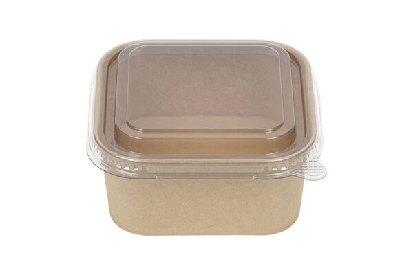 Square Kraft Food Container FSC® 1000 ml | Intertan S.A.