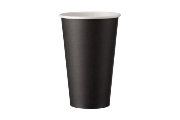 Single Wall Paper Cups 16oz Black Colour | Intertan S.A.