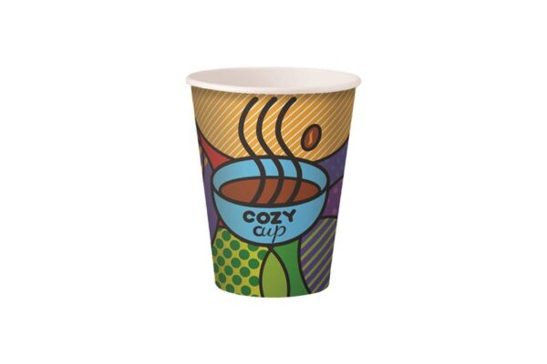 Χάρτινο Ποτήρι Μονότοιχο Cozy Cup 12oz 90mm | ΙΝΤΕΡΤΑΝ Α.Ε.