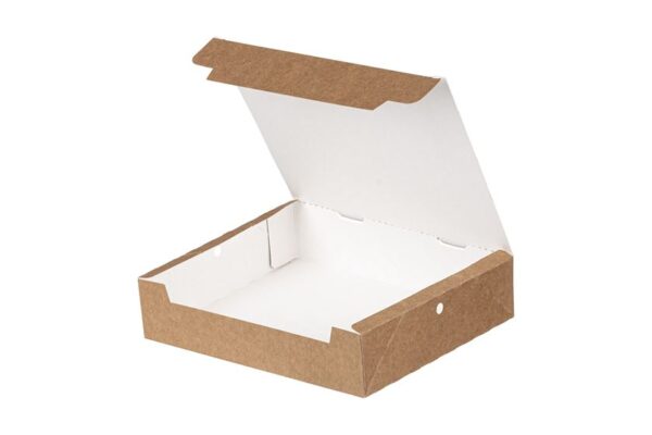 Aυτόματο Κουτί Kraft Λευκό Εσωτερικό Κρέπας – Βάφλας 21,7x18x5 cm. | ΙΝΤΕΡΤΑΝ Α.Ε.