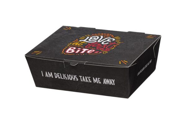 Auto-Assembly Paper Food Boxes "Take me Away" Double Burger 20x14,5x7,5cm. | Intertan S.A.