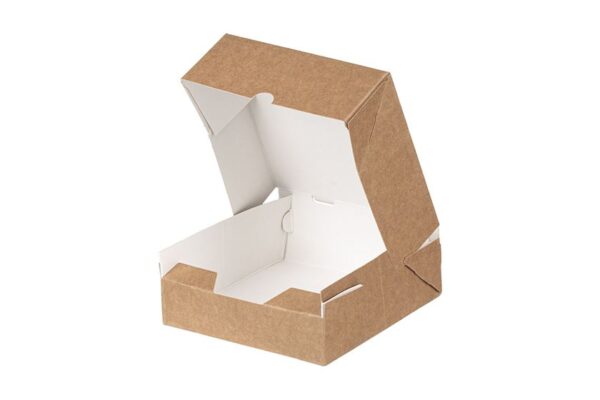 Aυτόματο Κουτί Kraft Πατάτας Λευκό Εσωτερικό 12,8×12,8x5cm. | ΙΝΤΕΡΤΑΝ Α.Ε.