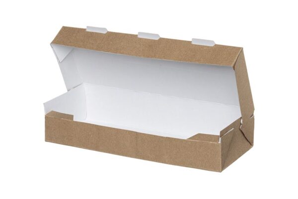 Kraft Automated Food Boxes White Interior T24 24,1 x 13 x 5,5 cm. | Intertan S.A.