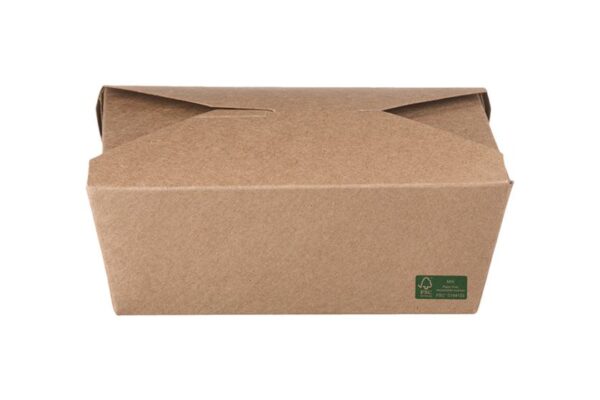 Kraft Paper Food Box FSC® Folder -Shaped 1400 ml. | Intertan S.A.