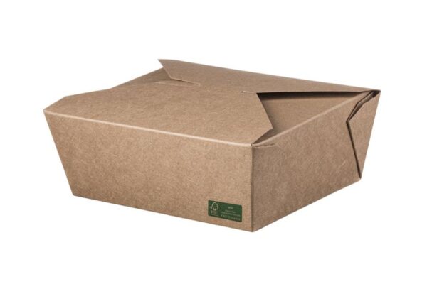 Kraft Paper Container Folder Shaped 1400 ml. FSC® 15x12x6,3 cm. | Intertan S.A.