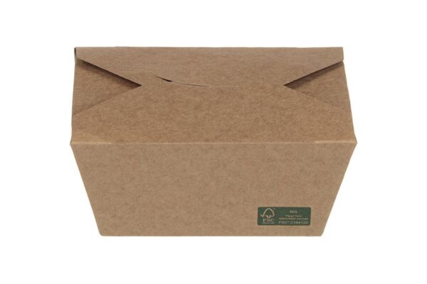 Kraft Paper Container Folder Shaped 3000ml. FSC® 19,5 x 14 x 9 cm. | Intertan S.A.