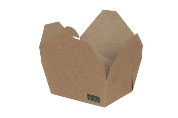 Kraft Paper Container Folder Shaped 3000ml. FSC® 19,5 x 14 x 9 cm. | Intertan S.A.
