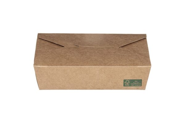 Kraft Paper Food Box FSC® Folder -Shaped 750 ml. | Intertan S.A.