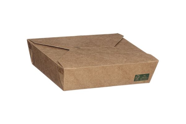 Kraft Paper Container Folder Shaped 750ml. FSC® 15,1x12x4 cm. | Intertan S.A.