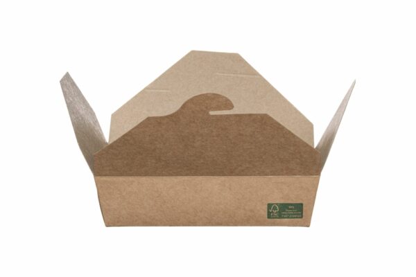 Kraft Paper Food Box FSC® Folder -Shaped 750 ml. | Intertan S.A.