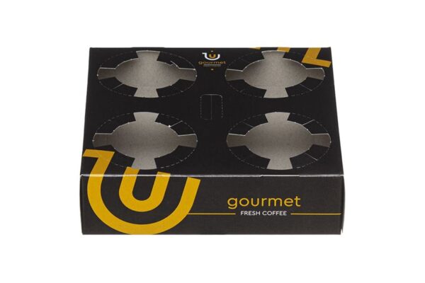 Paper Cupholders 4 Compartments Gourmet Design (New) | Intertan S.A.