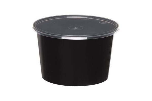 Round M/W Food Container with Transparent Lid 1000 ml. | Intertan S.A.