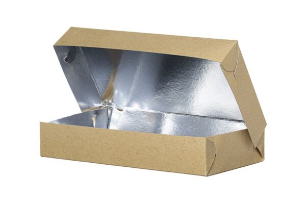 Food Boxes with Metalised PET T24 (25x13x4.5) KRAFT DESIGN 10KG | Intertan S.A.