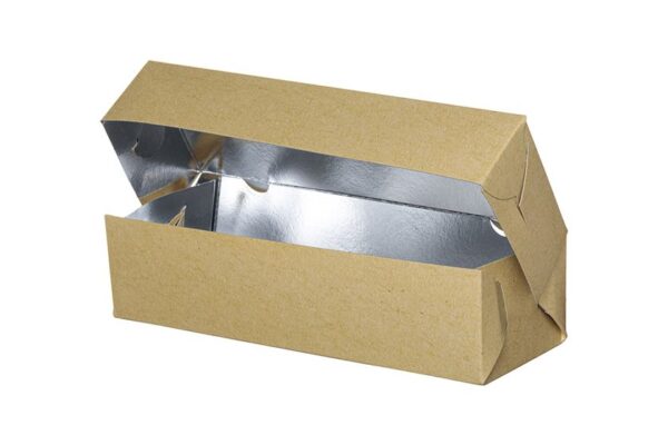 Food Boxes with Metalised PET T28 (25x9x6.5) KRAFT DESIGN 10KG | Intertan S.A.