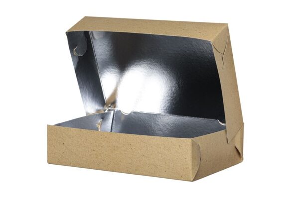 Food Boxes with Metalised PET T44 (25x17,5x6) KRAFT DESIGN 10KG | Intertan S.A.