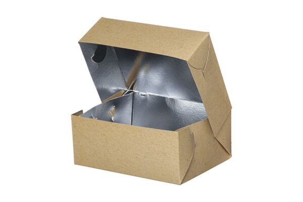 Food Boxes with Metalised PET T8 (16x13.5x6) KRAFT DESIGN 10KG | Intertan S.A.